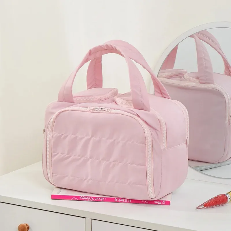 Große, tragbare, leichte Make-up-Tasche für Damen, Reisetasche für verschiedene Aufbewahrungszwecke, tragbarer Organizer, Kosmetiktasche, Waschtasche – Detail 4
