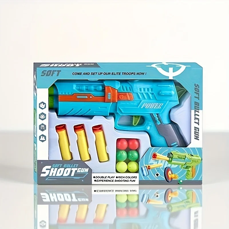 Pistolets jouets pour enfants avec jouet de tir à balles souples, jeu intérieur/extérieur, parfait pour les jeux CS en plein air, jouet éducatif, cadeau d'anniversaire