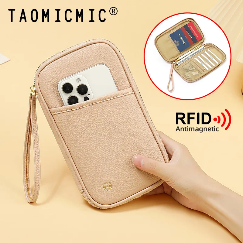 TravelRFID 여권 홀더 대용량 문서 보관 보호 케이스 다기능 도난 방지 스키머 방어 카드 Slee