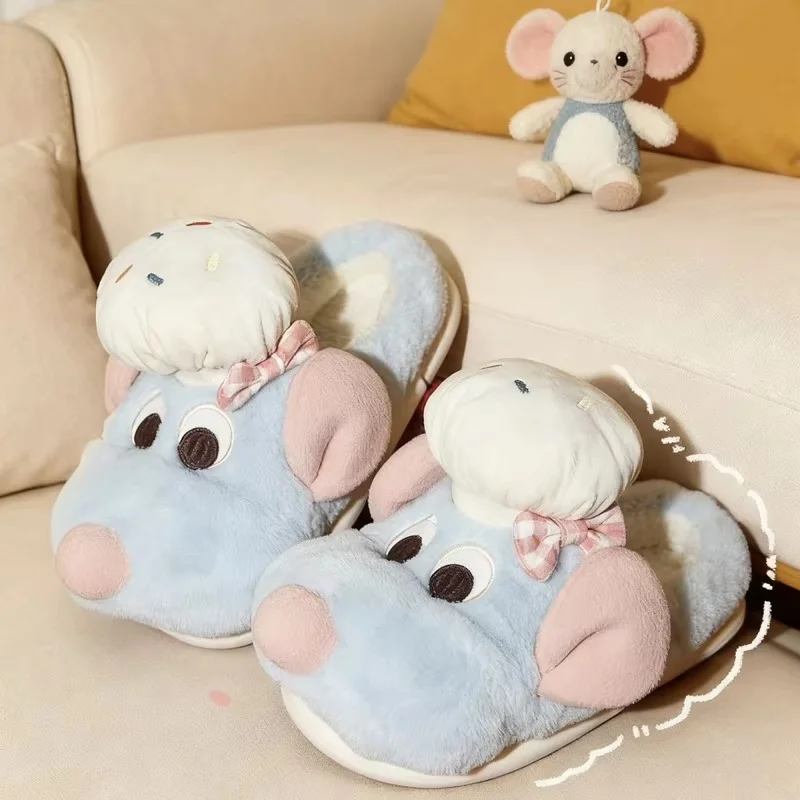 Cartoon Leuke Ratatouille Remy Muis Katoenen Schoenen Warm En Antislip Dames Thuis Katoenen Slippers Film Randapparatuur Meisje Gift