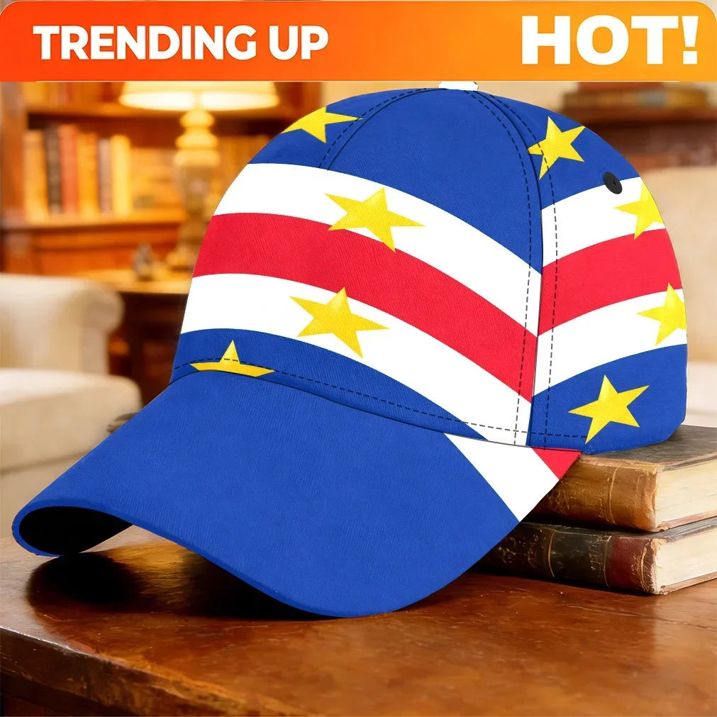 Custom 1pc 2D-Printed Cape Verde Flag Baseball Cap - A Classic Graduation Gift Featuring An All-Over Print Design. Perfect As A