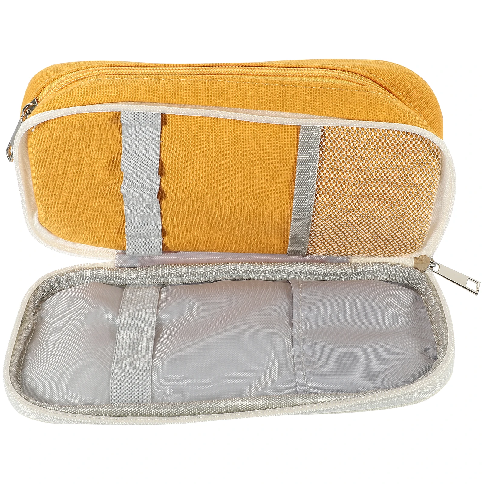 

Pencil Bag Large Capacity Case Canvas Wrap High Pouch Wallet Yellow Storage Pupils