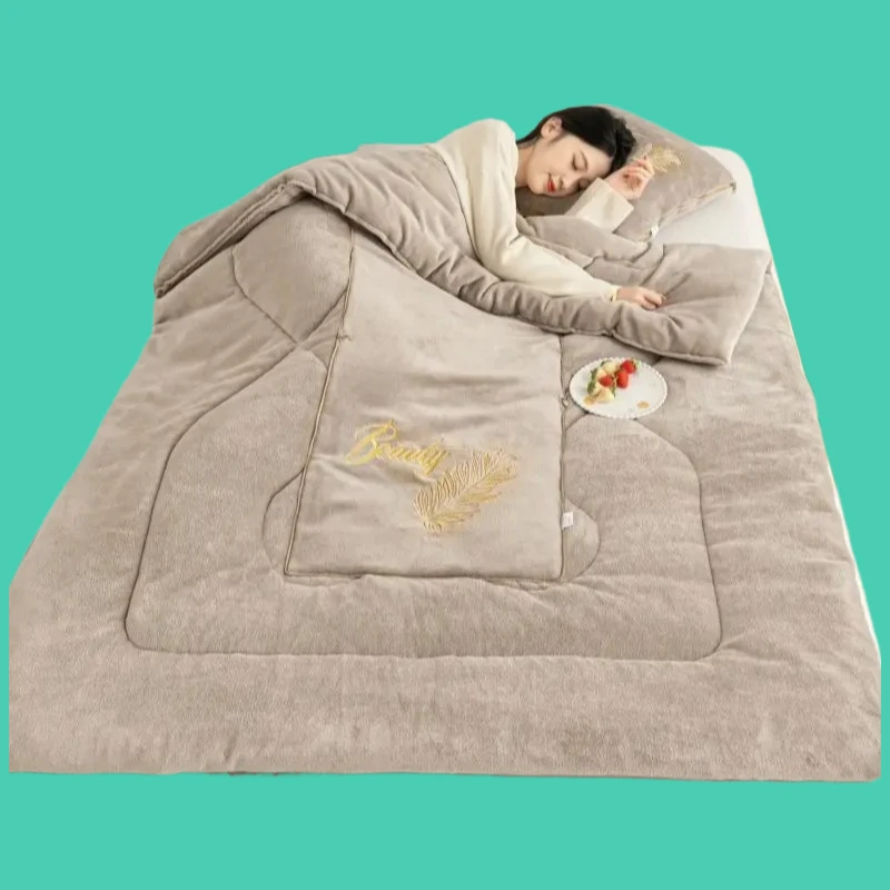 

Winter throw pillow quilt dual-purpose thickened two-in-one folding car pillow quilt office nap blanket
