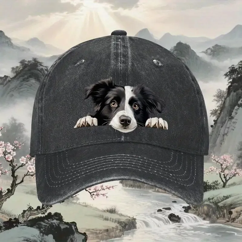 

1 шт. регулируемая бейсбольная кепка | Унисекс-костюм с изображением бордер-колли - милый подарок для любителей собак, легкий, разноцветный, для занятий спортом на открытом воздухе