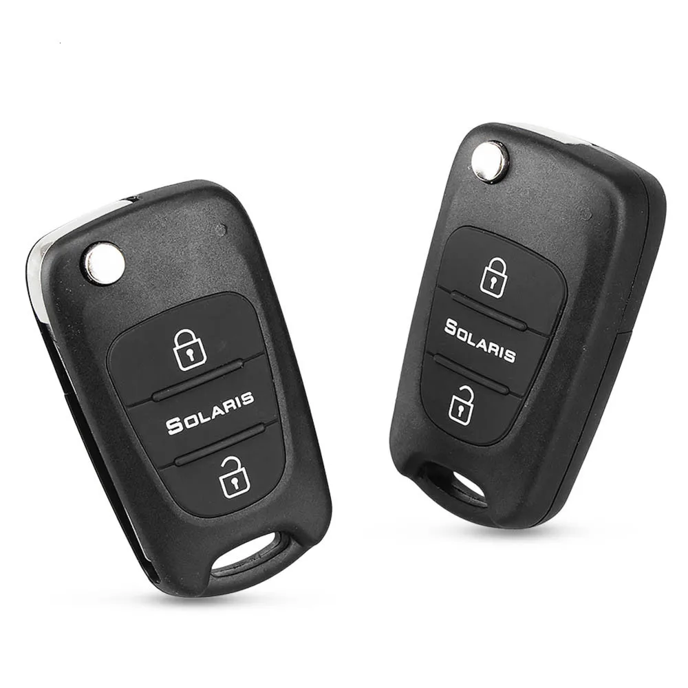 KEYYOU 10pcs Remote Key Shell For Hyundai I20 I30 IX35 I35 Accent Kia Picanto Sportage K5 3 Buttons Flip Folding Remote Key Case