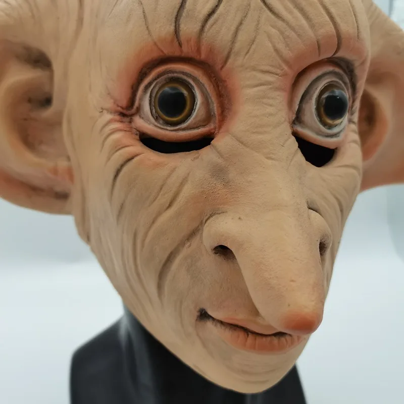 Máscara de Cosplay, elfo mágico, Dobby, máscara de látex, accesorios de vestir para fiesta de Halloween, habitación de terror, Casa Encantada, auriculares de personaje de película de Harry