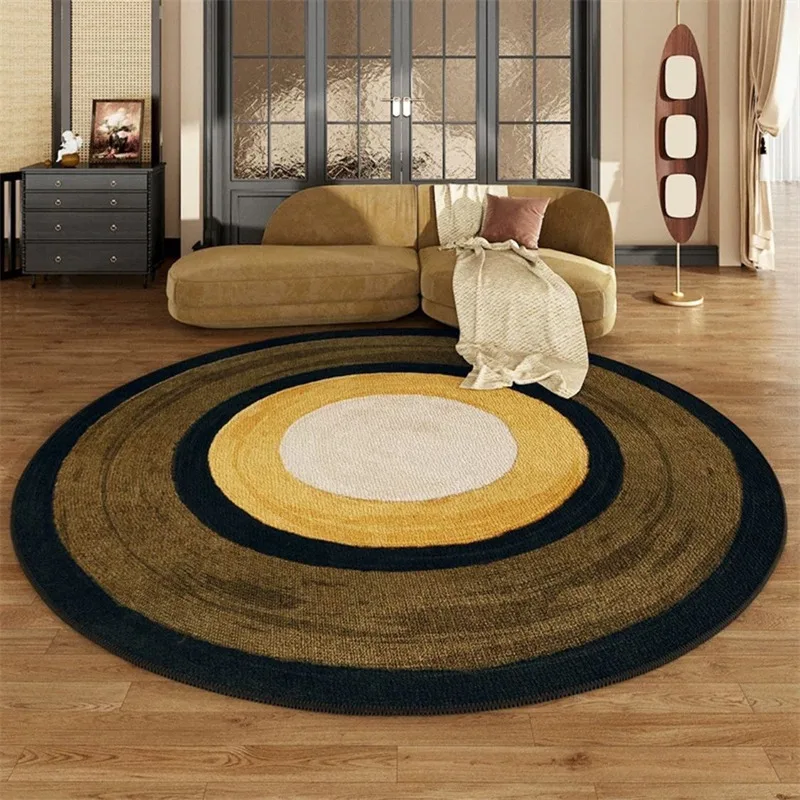 

Anti-Skid Light Luxury Round Carpet And Rug For Living Room Japan Simple Bedroom Bedside Rug Home Study Sofa Area Mats Loop Pile