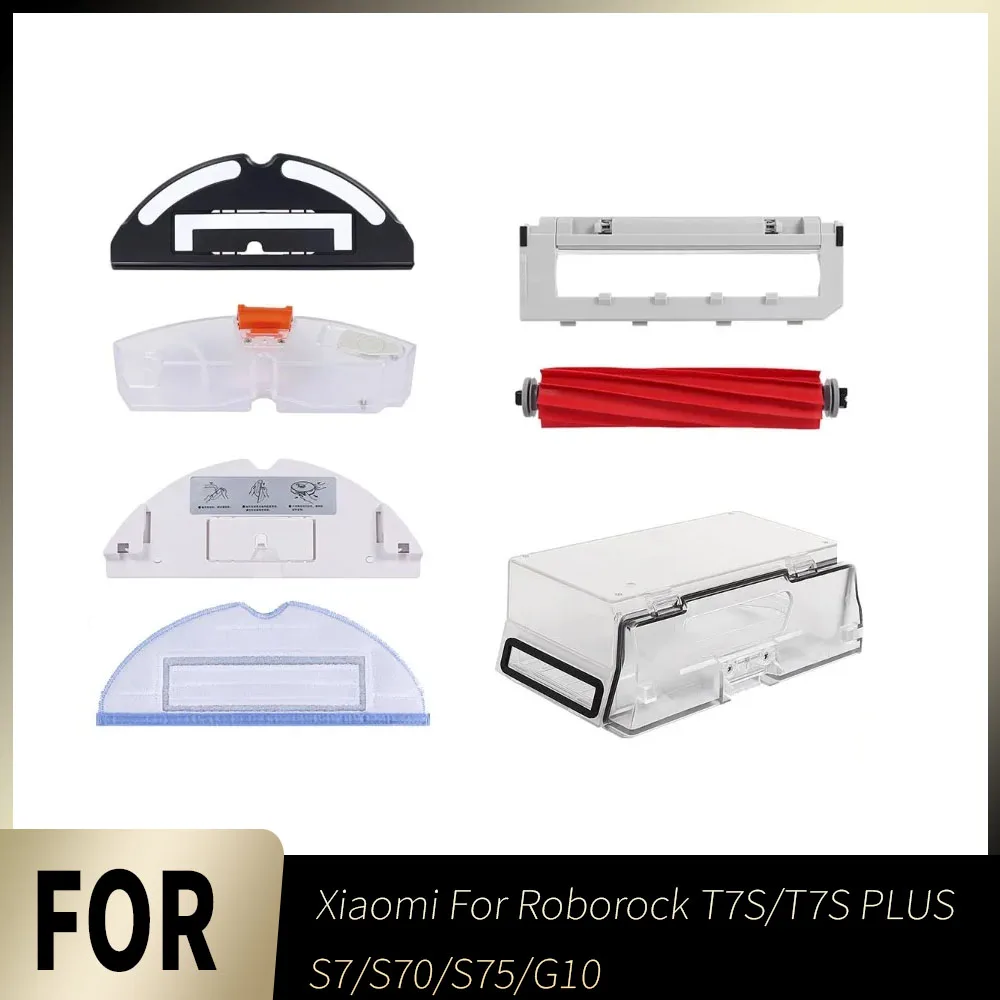 For Xiaomi For Roborock T7S/T7S PLUS/S7/S70/S75/G10 Vacuum Cleaner Water Tank Dust Box Brush Cover Mop Bracket Washable Parts