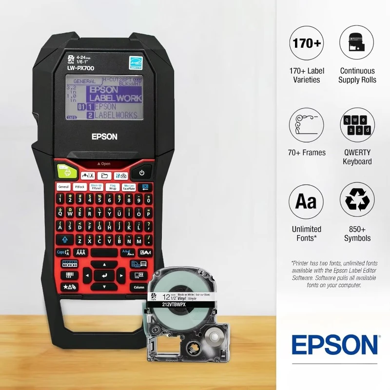 LW-PX700PCD Industrial Label Maker Kit - Complete Kit with Accessories