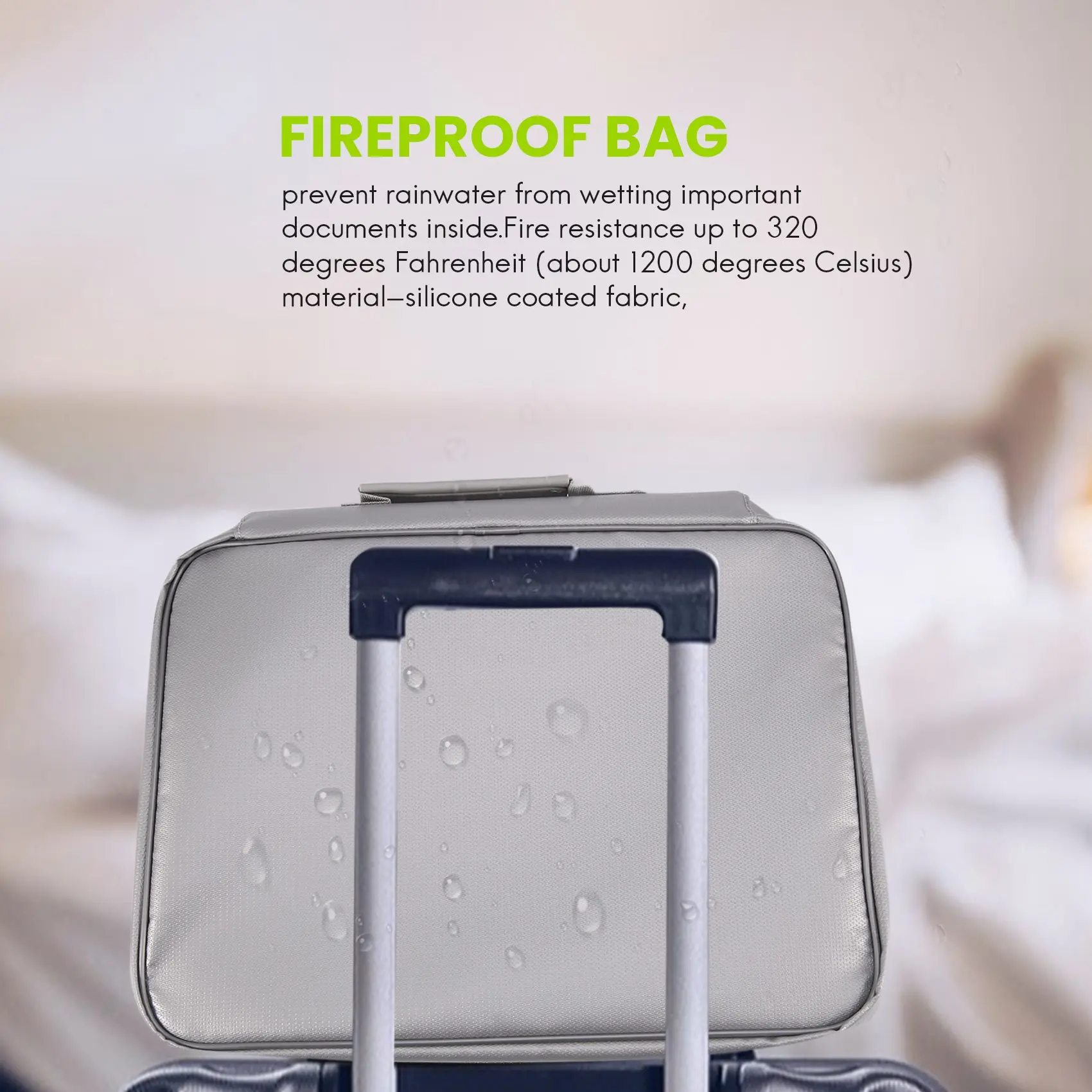 ドキュメント収納バッグ,防水IPX4,ジッパー式クロージャー,ビジネスおよび家庭用安全アクセサリー