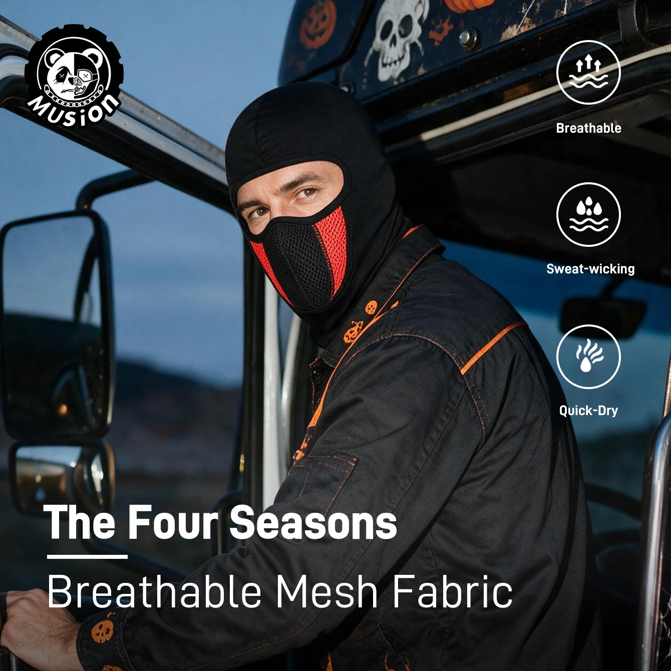Musion Winter Riding Mask Multi Functional Warm Neck, Wind Resistant, Cold Resistant, Comfortable Motorcycle Riding Outdoor