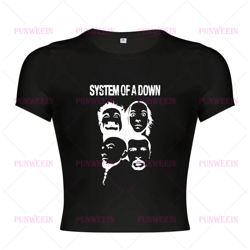 Système Vintage Y2k 90s Débardeur Streetwear Harajuku Gothique bande lettre Graphique hip hop kpop Streetwear été cool filles Débardeur