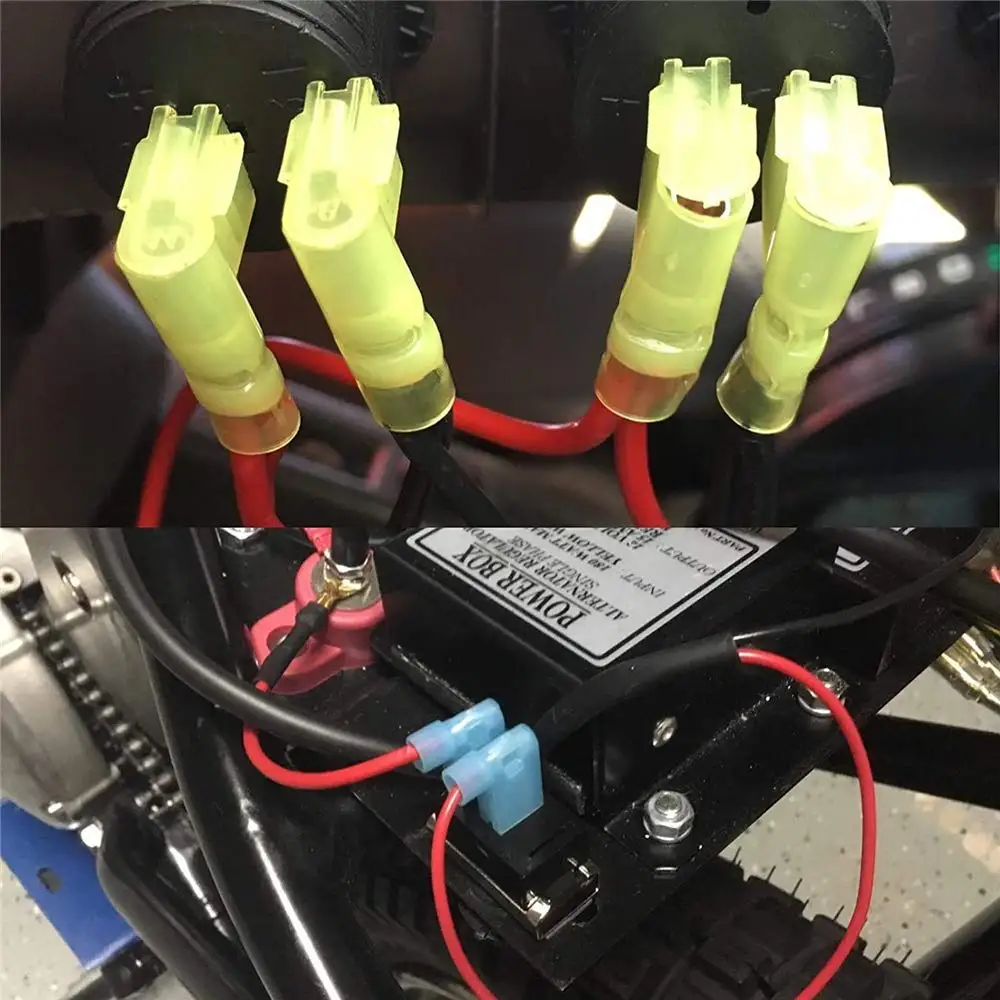 120 Stück Nylon-Isolierte Flachstecker Schnelltrennverbinder, 90-Grad-Elektrische Buchsen-Crimpklemmen-Set AWG22-10 – Detail 6