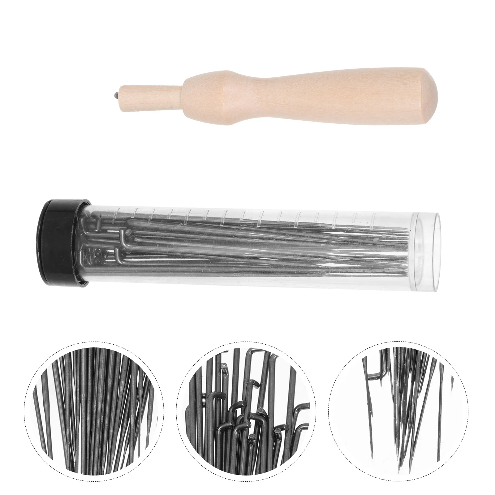 

1Set Needle Felting Needles Wool Felting Tool Lightweight Durable Stainless Steel Wood DIY Wool Felt Craft Supplies for Kids