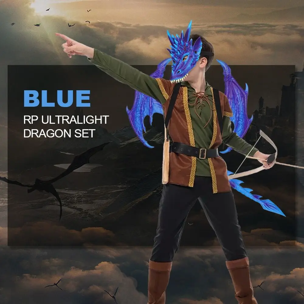 

Cosplay Dragon Wing Tail Mask Set Role Playing Anime Halloween Ultra Light Dragon Set Animal Dress Up Halloween Costumes