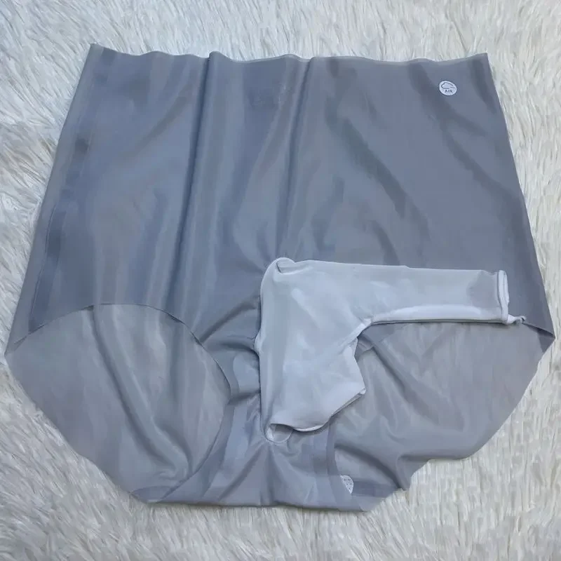 Sexy Sheer Men Elastic Underwears Plus Size See Through Thin Shorts Briefs Trunks Man Low Rise Breathable Underpants Dance Wear