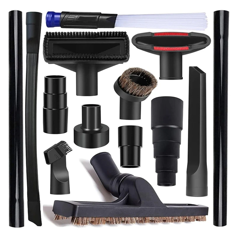 

14Pcs Universal Vacuum Attachment Kit 1-1/4Inch Vacuum Hose Adapter Wet Dry Plastic Vacuum Cleaners Accessories