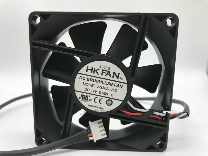 

HKFAN AS8025V12 DC 12V 0.50A 80x80x25mm 4-Wire 80mm Cooling Fan