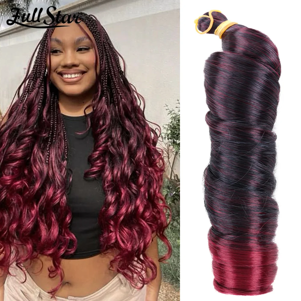 

Синтетические плетения с полной звездой, спиральные завитки, свободные волны, вязанные крючком косы, шелковые вьющиеся объемные пучки волос с эффектом омбре для женщин