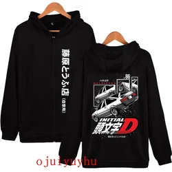 Initial D Korean Style Zippper Jackets Sweatshirts AE86 Zip Up Hoodies Anime Gothic Y2k Pullovers Mange Vintage Streetwear