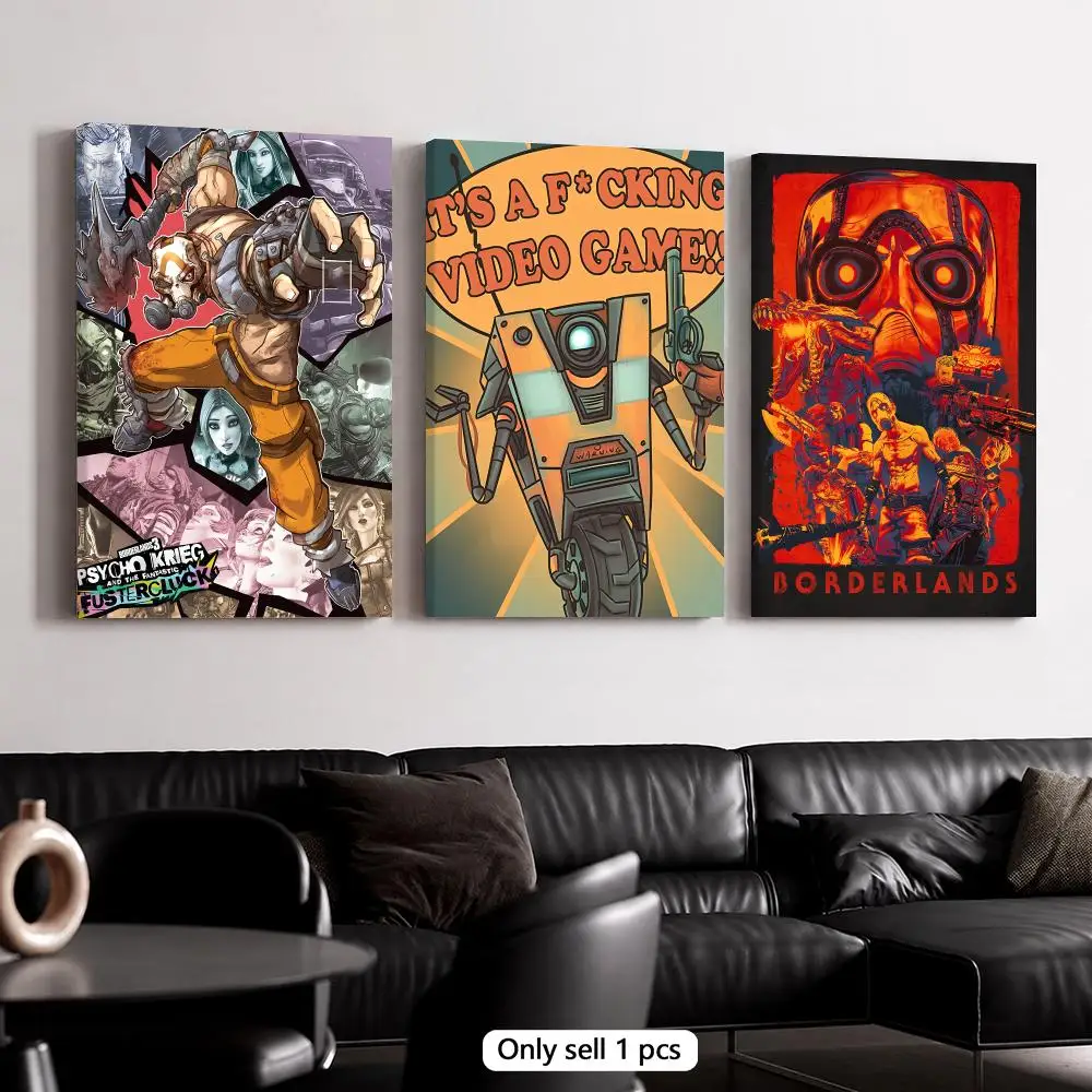 Game B-Borderlands Framed Wall Painting Canvas Poster Wooden Stretcher Frame Inner Frame Kit for Wall Art Painting