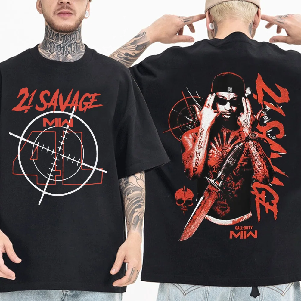 21 Savage American Dream T-Shirts Harajuku Hip Hop O-Neck Short Sleeve Shirts Fans Gift