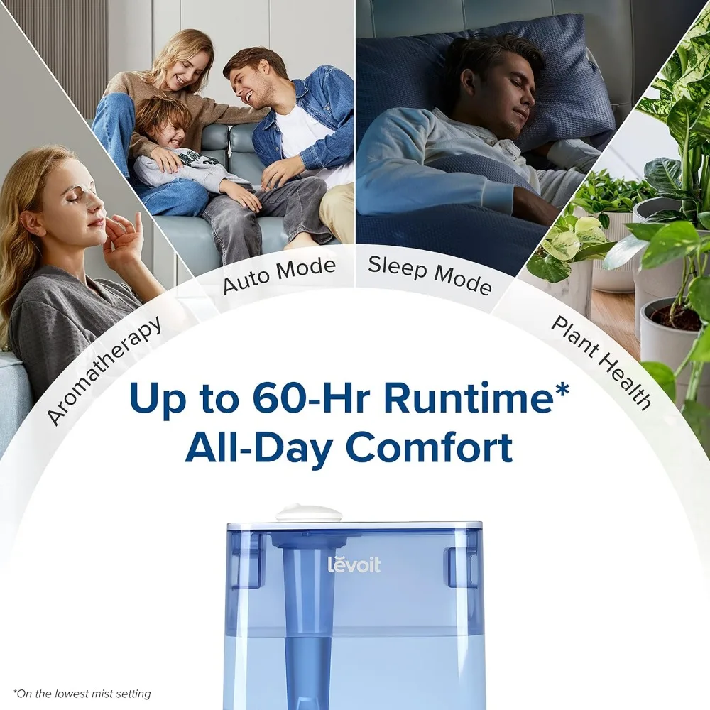 Ultrasonic Smart Top Fill Humidifier, Extra Large 6L Tank for Whole Family, APP & Voice Control, Essential Oil Diffuser