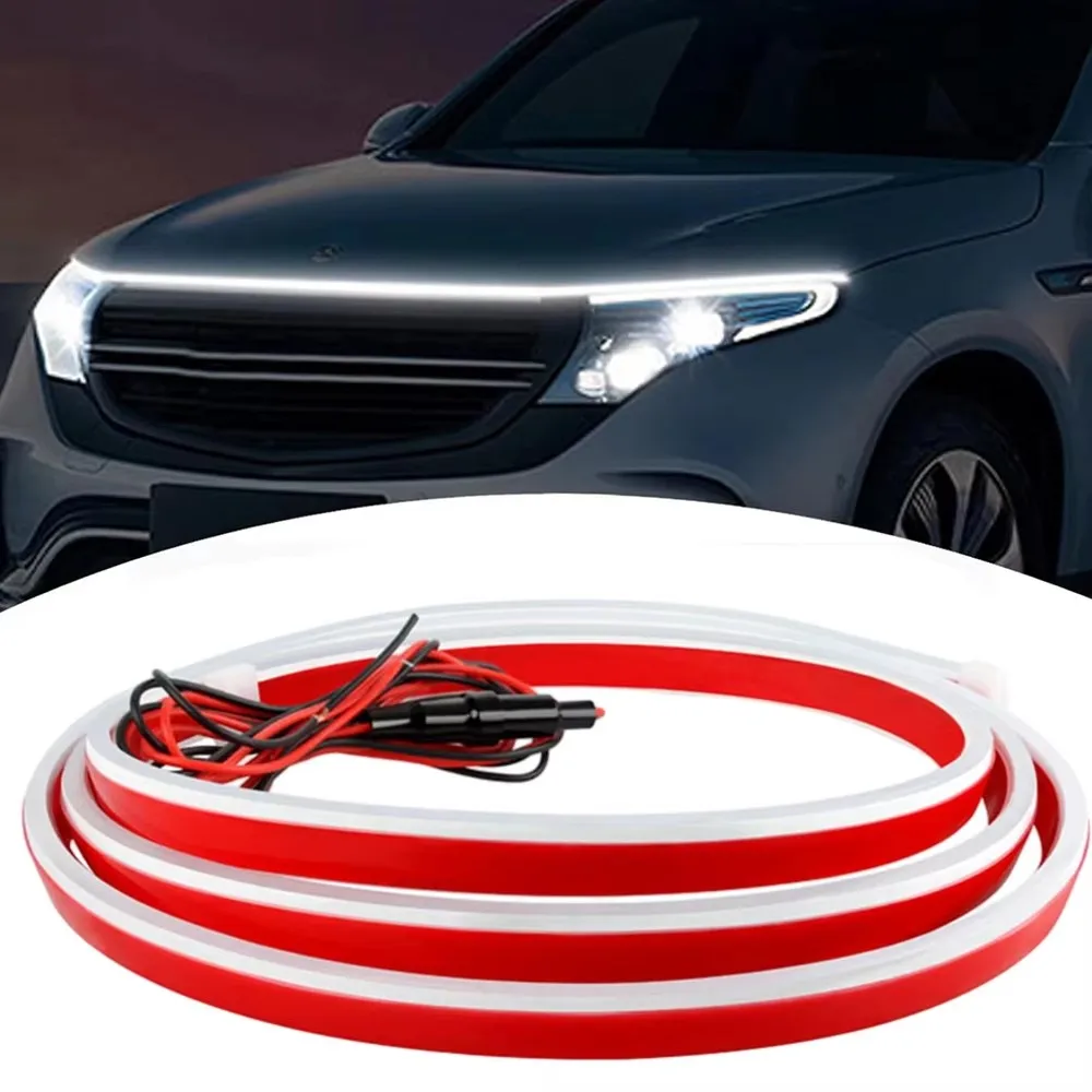

240cm Dynamic Scan Start DRL Daytime Running Light Car LED Hood Lights Strip Universal Flexible Auto SUV Hood Decorative Lamp