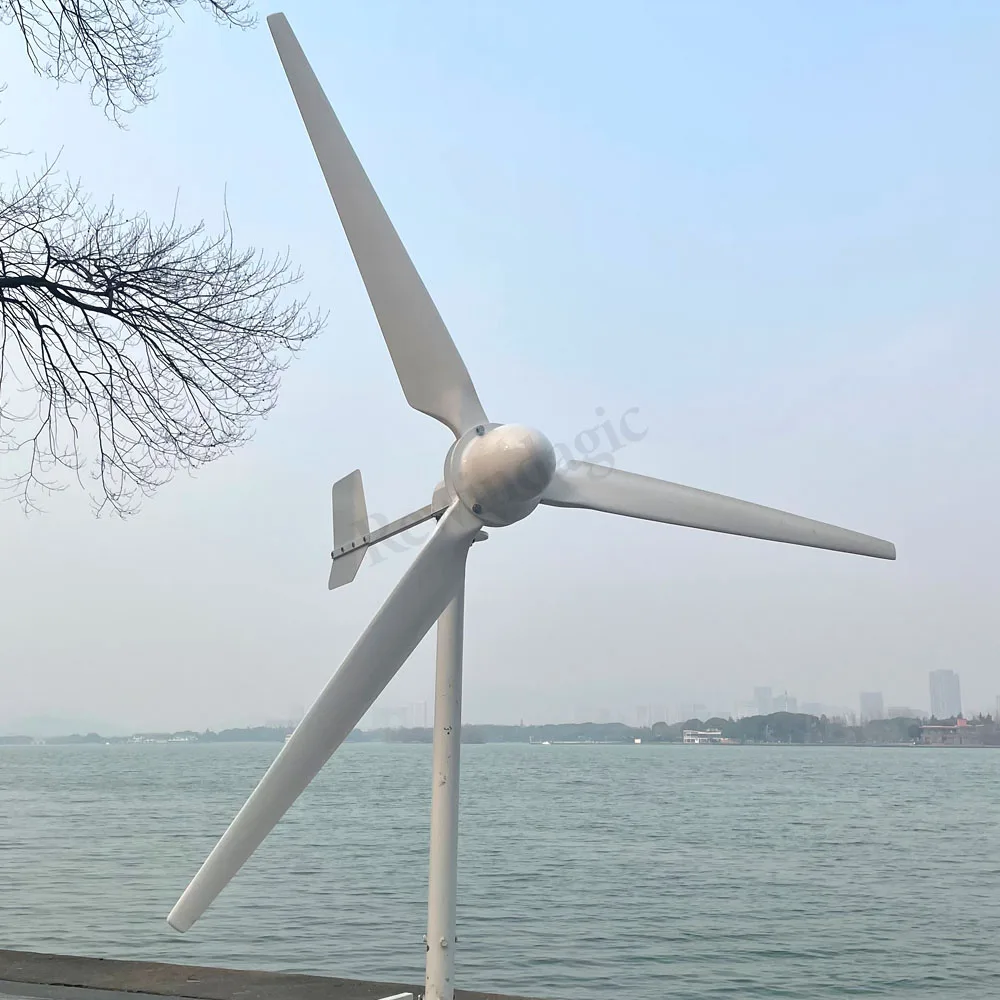 Imagem -03 - Turbina Eólica Horizontal Moinho de Vento 48v 120v 240v Gerador de Vento Magnent Permanente 3kw 5kw Energia Livre 3000w 5000w 220v