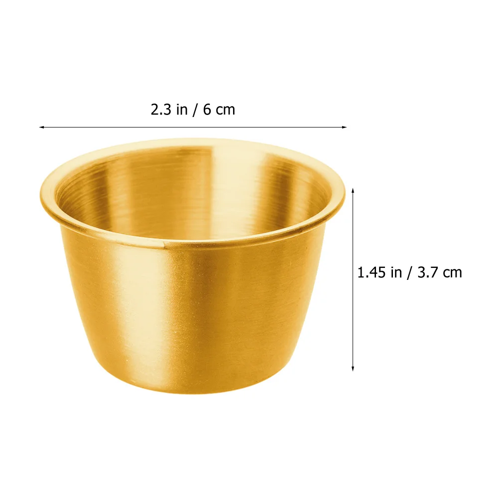 

2Pcs Stainless Steel Sauce Cups Small Dipping Bowls Condiment Dish for Home Restaurant Kitchen Essentials Seasoning Plate