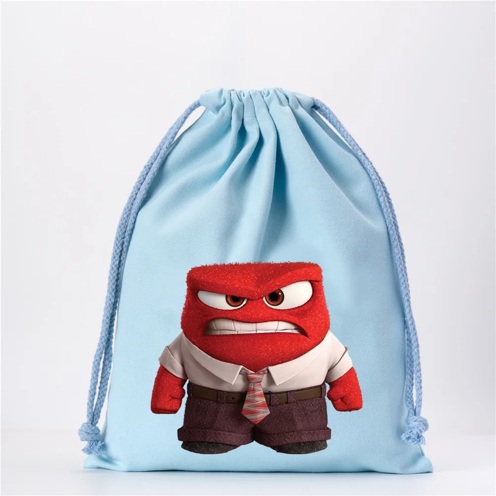 Insideout 2 Plush Kids Drawstring Bags Cartoon Printed Storage Bags Boys Girls Tote Bag Children Travel Handbag Birthday Gifts