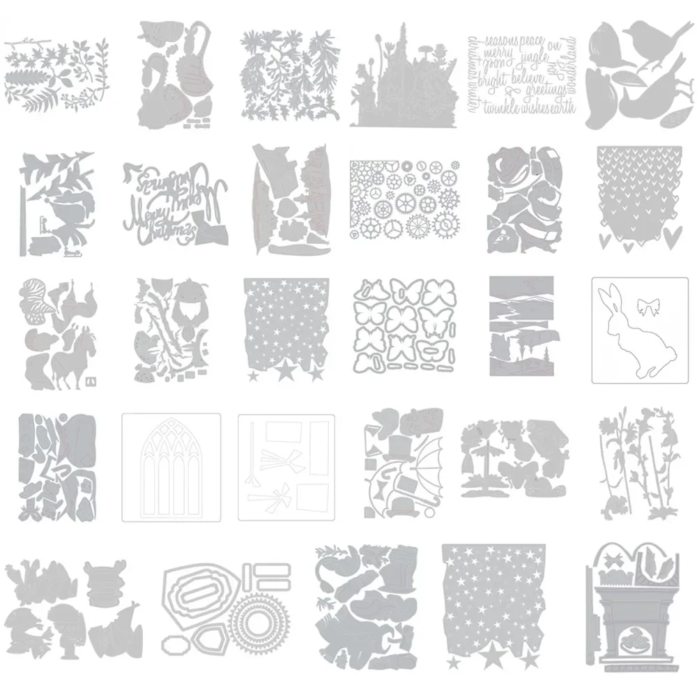 Animals and Flowers Metal cutting data slimline essentials scrapbooking card stencil cut die for DIY handmade crafts