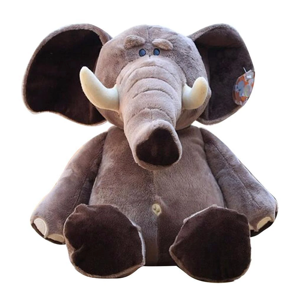 Jouet en Peluche Éléphant Gris Ivoire, Cadeau d'Anniversaire et de Noël pour Amis, 20cm