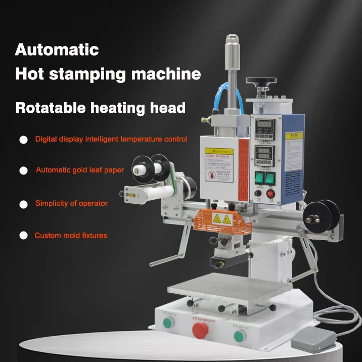 Automatic Hot Foil Stamping Machine Embossing Manual Leather Paper Wood Machine Heat Press Machine Letters for Invitation Card