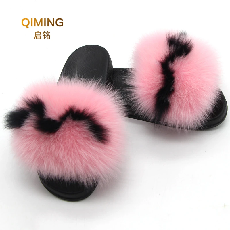 Women Fur Slides Summer Platform Flip Flops Womens Shoes Home Luxury Furry Plush Fur Slippers Indoor Sandals Fluffy Cute Shoes
