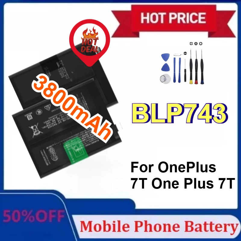 

Новый сменный аккумулятор BLP743 емкостью 3800 мАч для OnePlus 7T One Plus 7T, аккумуляторы для телефонов новейшего производства + инструменты