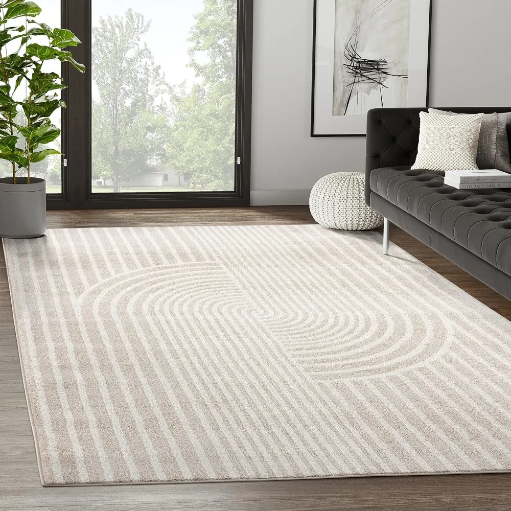 

Area Rug for Living Room -Nuevo 5' x 8' Beige Arch Pattern Area Rug, Soft and Durable Living Room Rug, Stain and Fade Resistant