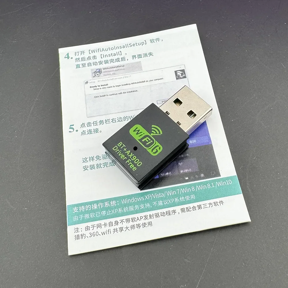 

AX900 Wifi 6 BT5.3 Adapter Mini USB WIFI 6 Dongle Network Card 2.4GHz/5GHz Wi-Fi Lan Adapter Driver Free PC Laptop 600M Receiver