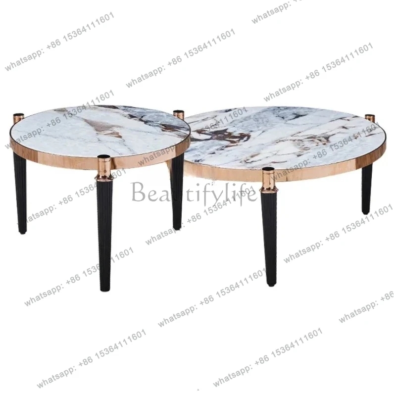 

FG10Nordic Light Luxury round Tea Table Post-Modern Minimalist Tea Table Italian Size round Tea Table Combination