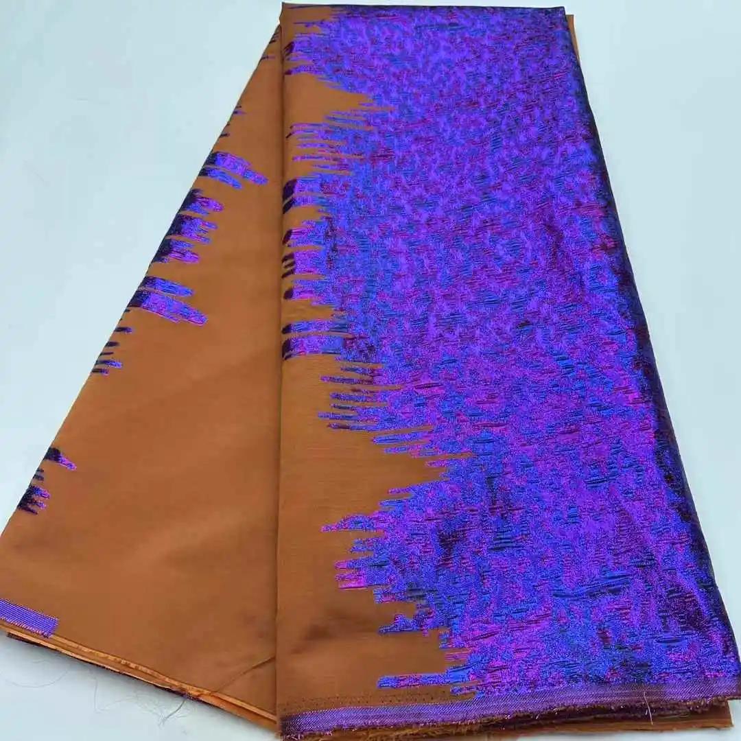 

African Brocade Lace Fabrics Nigerian Damask 2025 Latest French Jacquard Gilded Women Laces for Wedding Party Dresses Sewing