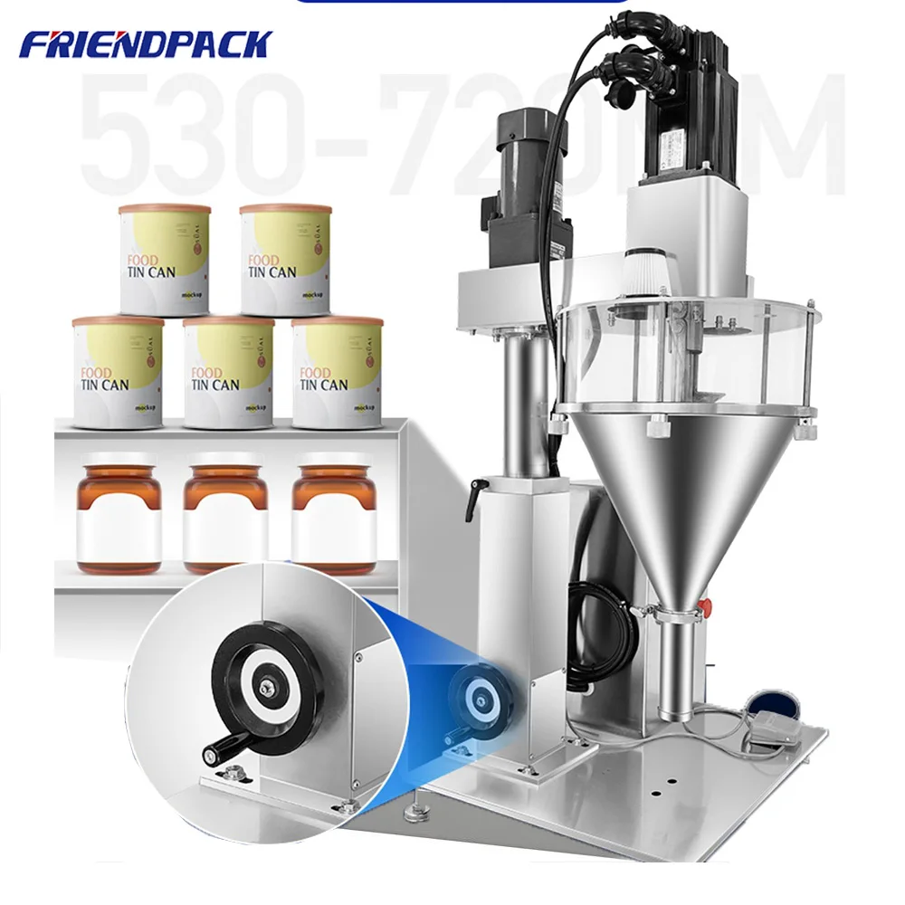 Semi-Auto Screw Dosing Machine Stepper Motor Drive 200ml/500ml Powder Packing Screw Dispensing Chemicals Pouches Bags Barrels