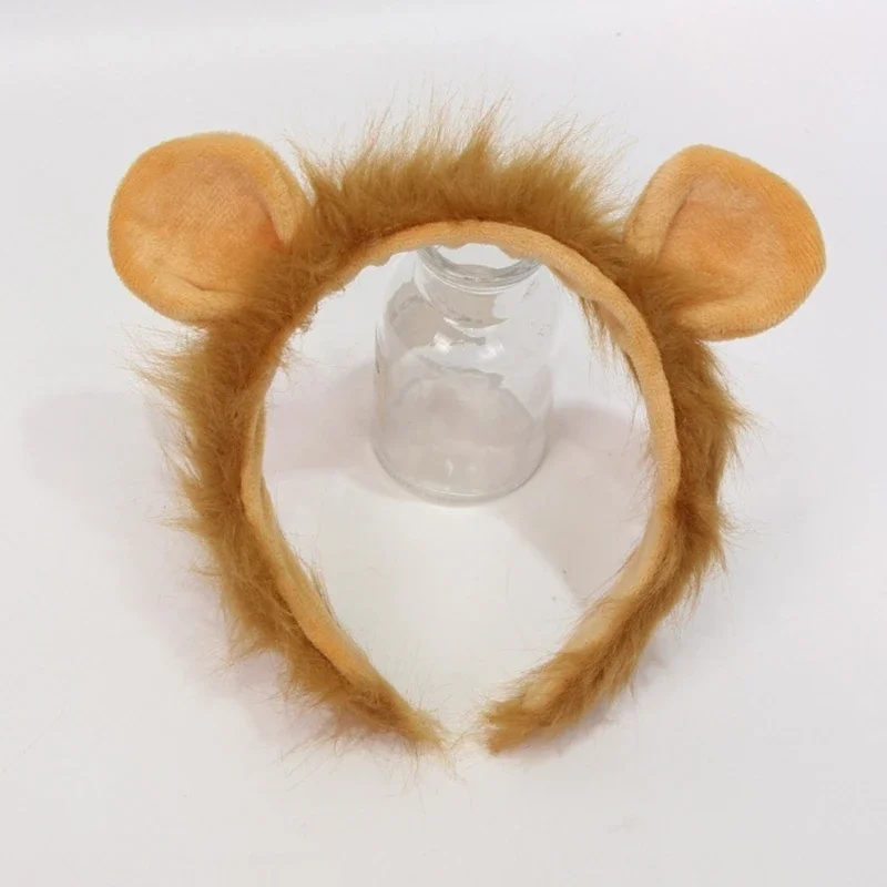 Diadema León felpa para fiesta Cosplay, tocado para lavado maquillaje para mujer y niña, R7RF