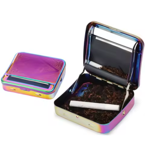 Portable Mini Metal Rolling Machine Tobacco Roller Maker 70mm 78mm 110mm Paper Hand Roll Box Store Cigarette Case Smoking Tool