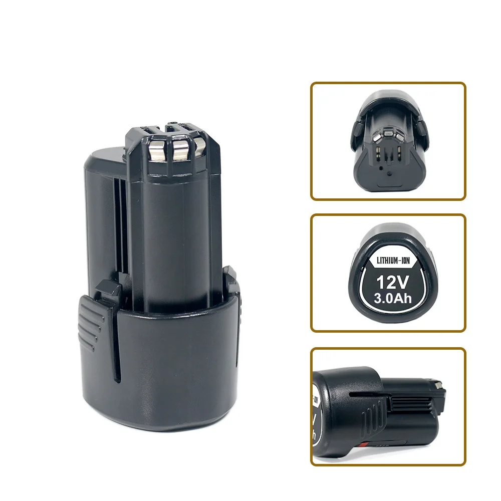 Batteria agli ioni di litio da 10,8 V 12 V 3 Ah 2,5 Ah 18650 per batterie Bosch BAT412A BAT414 BAT411 BAT412 D-70745 2607336014 BAT420 GSR 120-LI