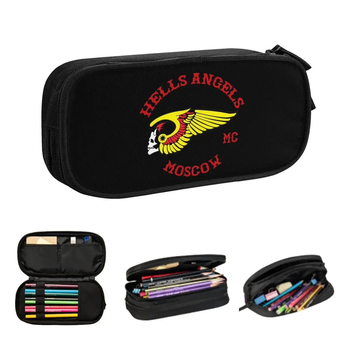 Hells Angels Logo (8) Pencil Cases Large Capacity Pen Bags Pen Box Pencil Pouch For Boys Girls Students Stationery School Office