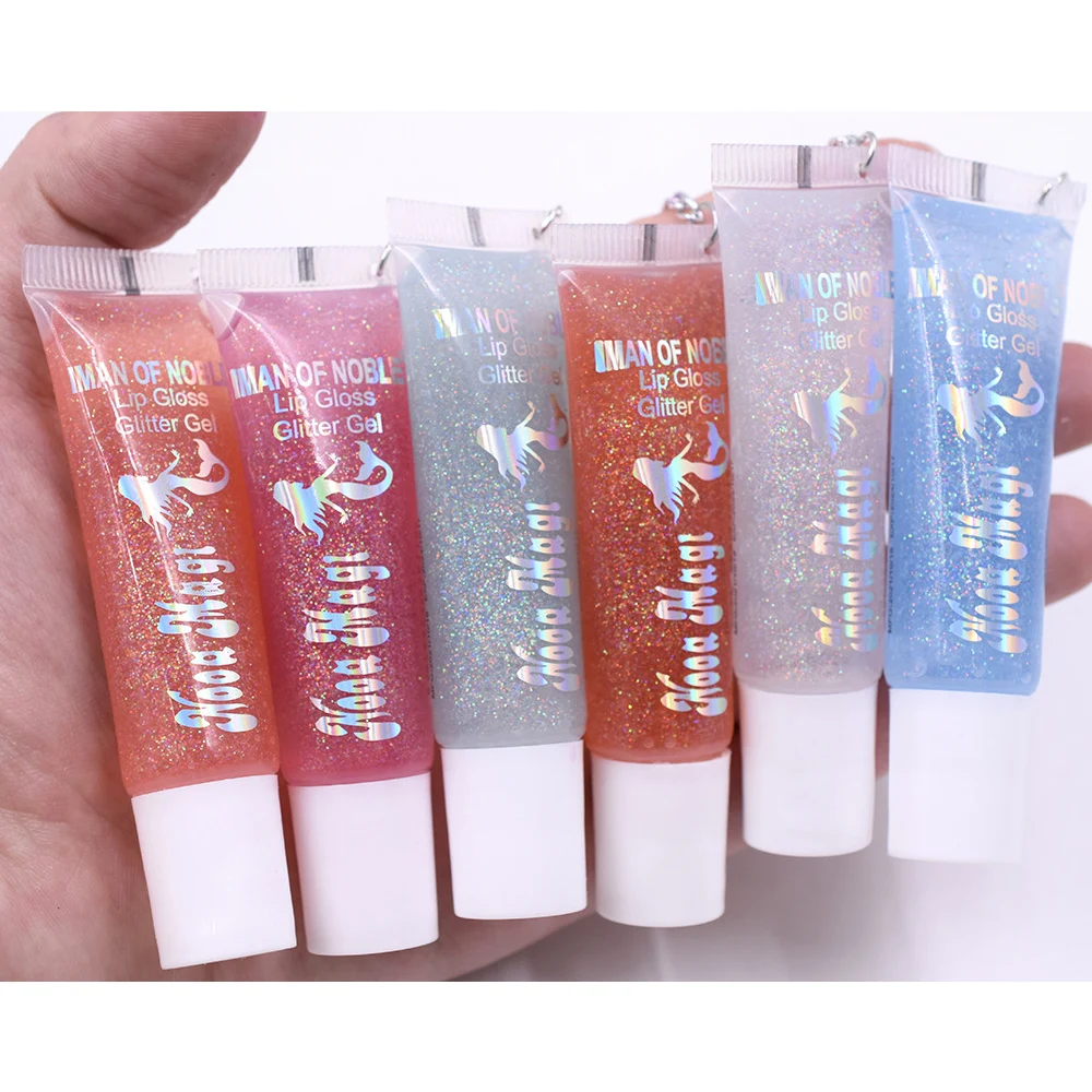 Wholesale 24pcs Rainbows Sequins Lip Gloss Set Cute High-shine Color Changing Moisturizing Girls Lip Oil Kawaii Lips Makeup Bulk