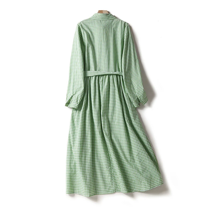 الكتان irt دكتور الخريف الموسم عالية الخصر طوق طويل Sve منقوشة الدكتور تنوعا دكتور تخفيف Sle Faionable