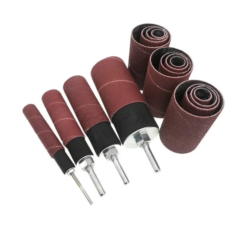 20pcs Spindle Sander Drum Kit Sanding Belt Rubber Mandrels Spindle +Sanding Sleeves with Case, for Woodworking Drill Rotary Tool