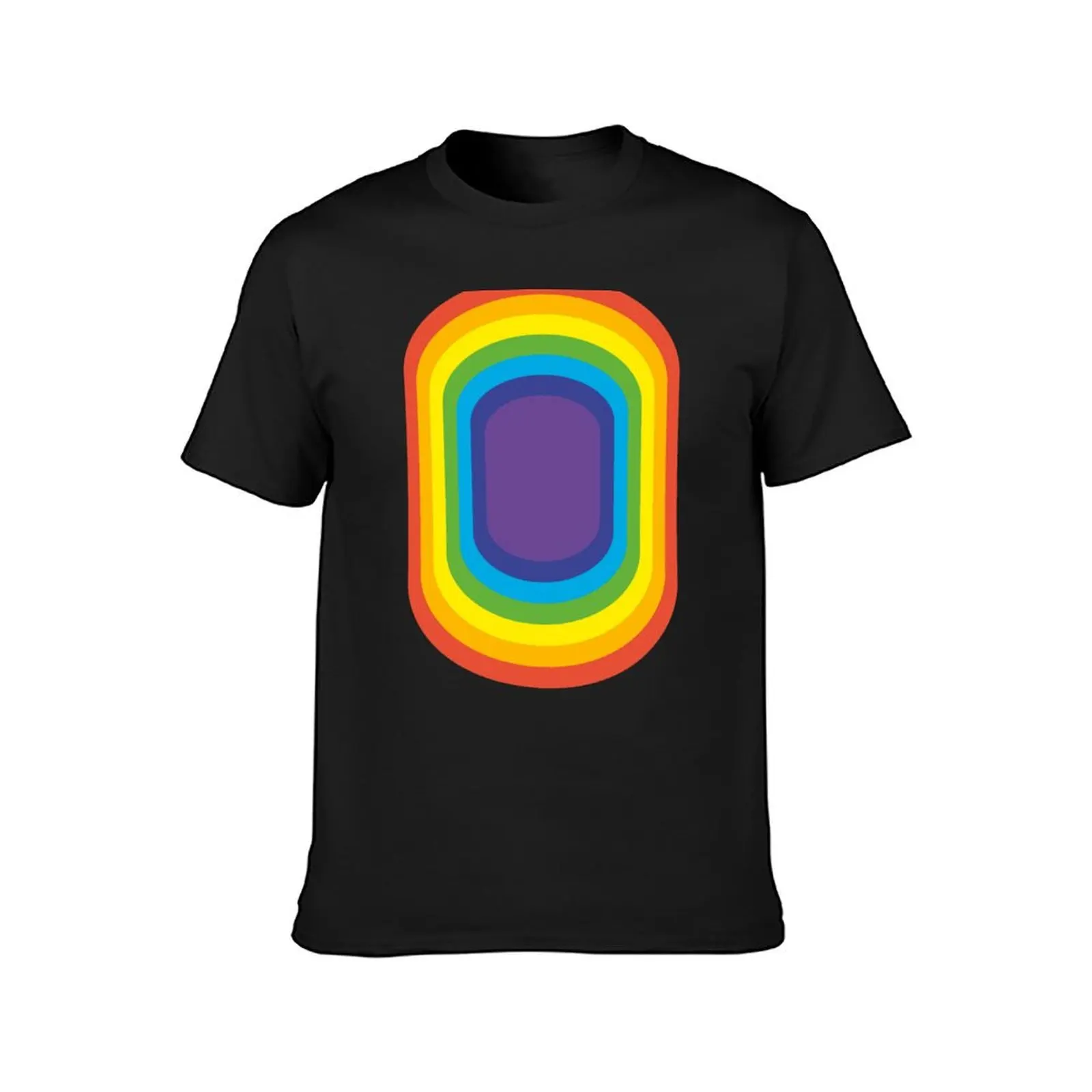 Oblong Rainbow Color T-Shirt plus sizes summer clothes shirts graphic tees korean fashion mens t shirts