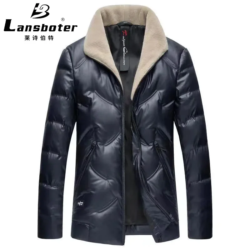 

Waterproof Men Puffer Jackets 100% Wool Collar Winter 90% White Duck Down Coat for Men Fashion Down Male Chaqueta Hombre JK-896